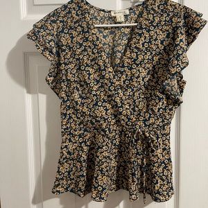 Blue and yellow floral Monteau shirt